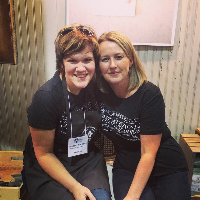 Marian aka Miss Mustard Seed and Wendy from frontporchmercantile.com at the Toronto Home Show