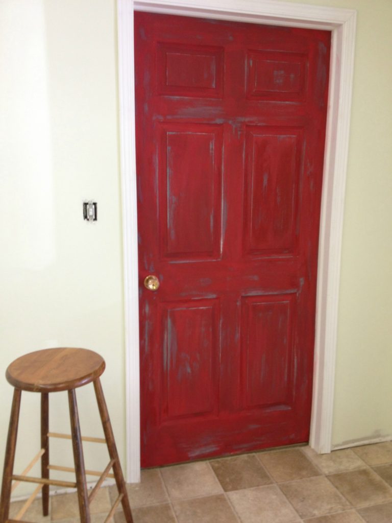 frontporchmercantile.com builder door turned vintage with Milk Paint