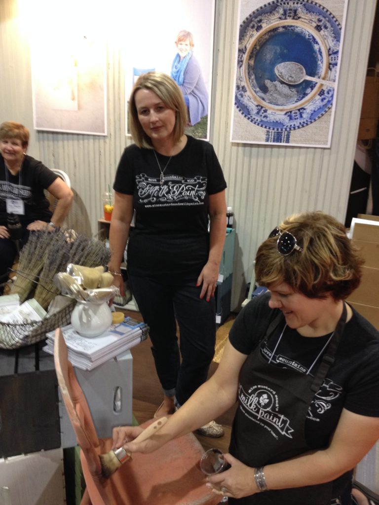 Wendy from Front Porch Mercantile and Miss Mustard Seed at the Toronto Home Show 