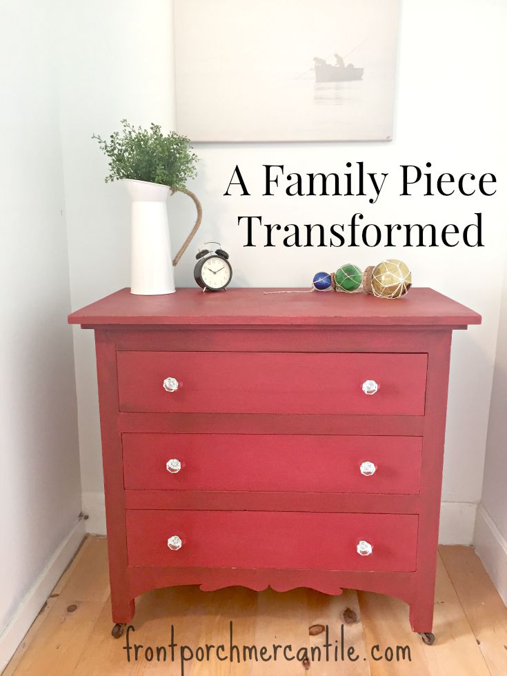 A MMS Red Tricycle Painted Dresser by Front Porch Mercantile 