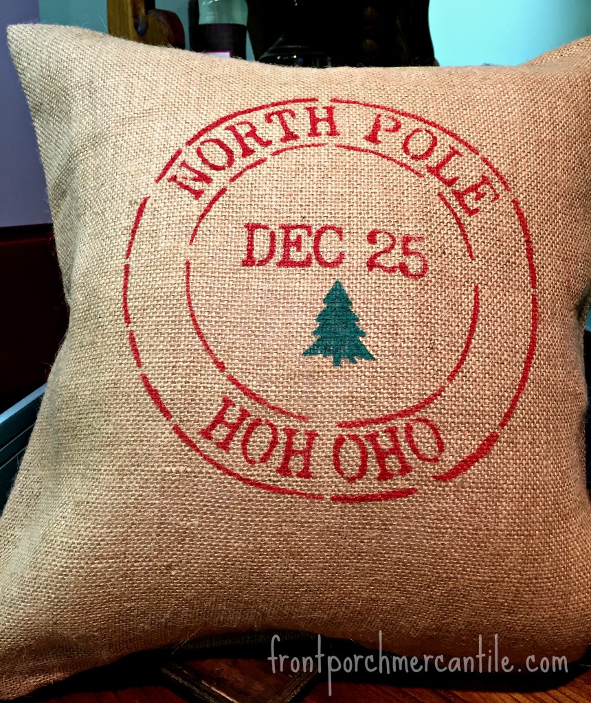 Finished Painted Christmas Pillow Front Porch Mercantile 