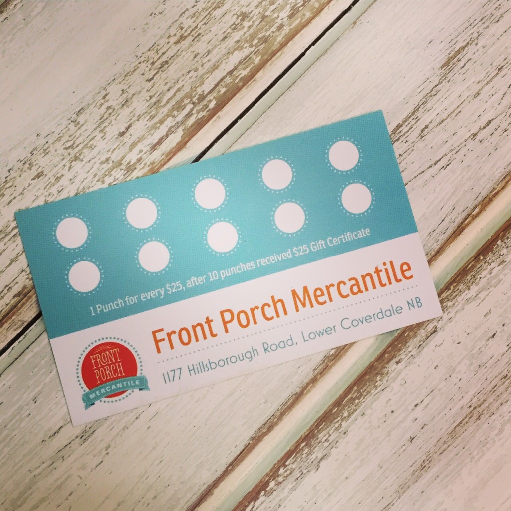 Loyalty cards at Front Porch Mercantile 